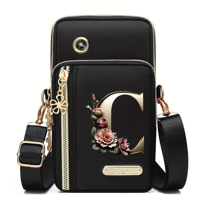Huaben Letter Z Printed Fashion Casual Messenger Bag Change New Nylon Cloth New Mobile Phone Bag Women's Bag