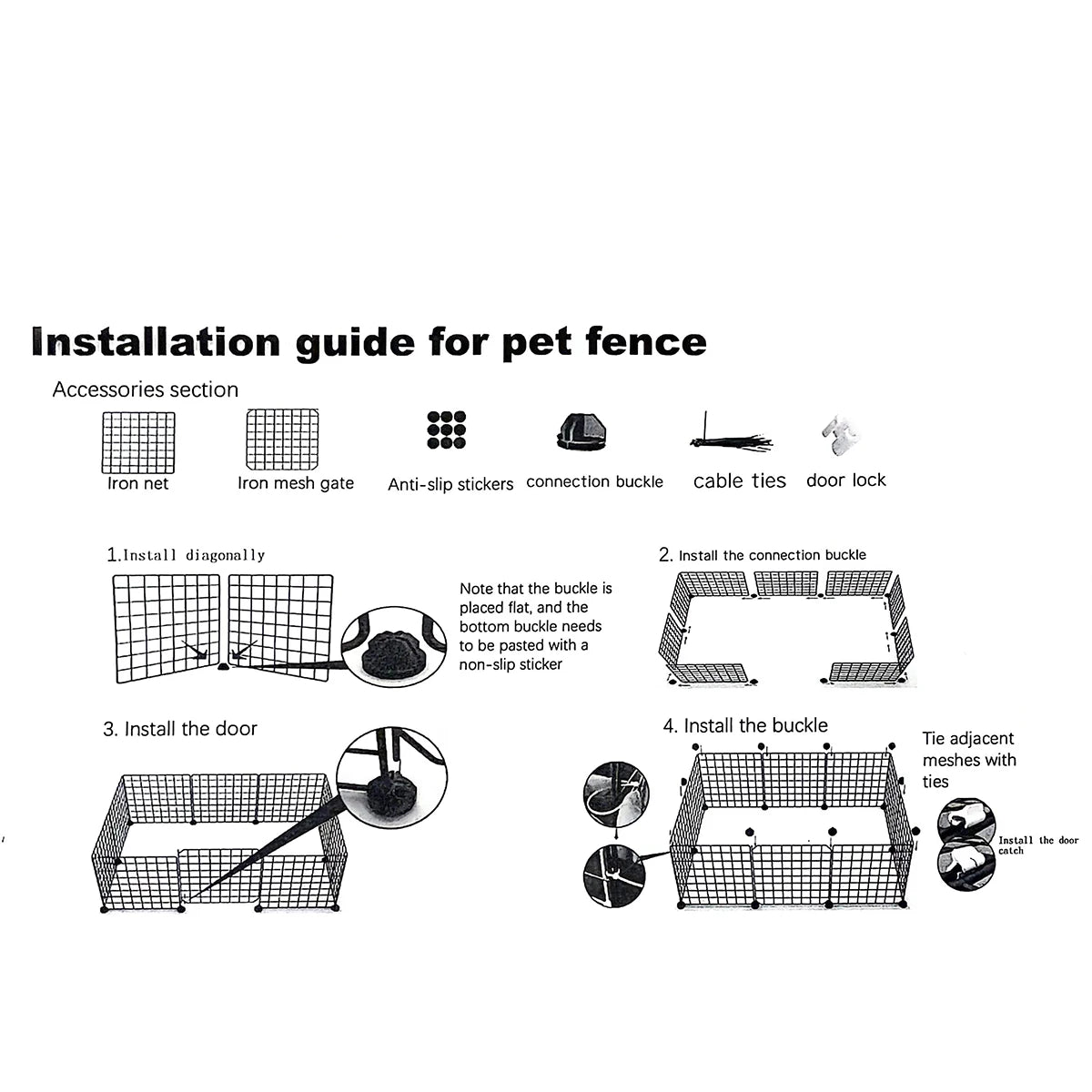 Dog Pet Fence Indoor Isolation Gate Dog Cage Small Dog Iron Guardrail Freely Combinable Cat and Dog Pet Fence