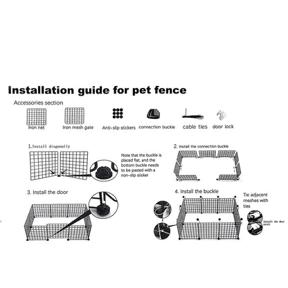 Dog Pet Fence Indoor Isolation Gate Dog Cage Small Dog Iron Guardrail Freely Combinable Cat and Dog Pet Fence