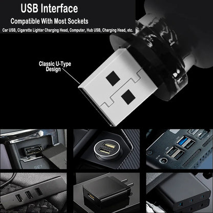 Car USB Night Light Touch Control LED Filament Lamp Portable Lighting Plug and Play Decorative Atmosphere Light for Home Bedroom