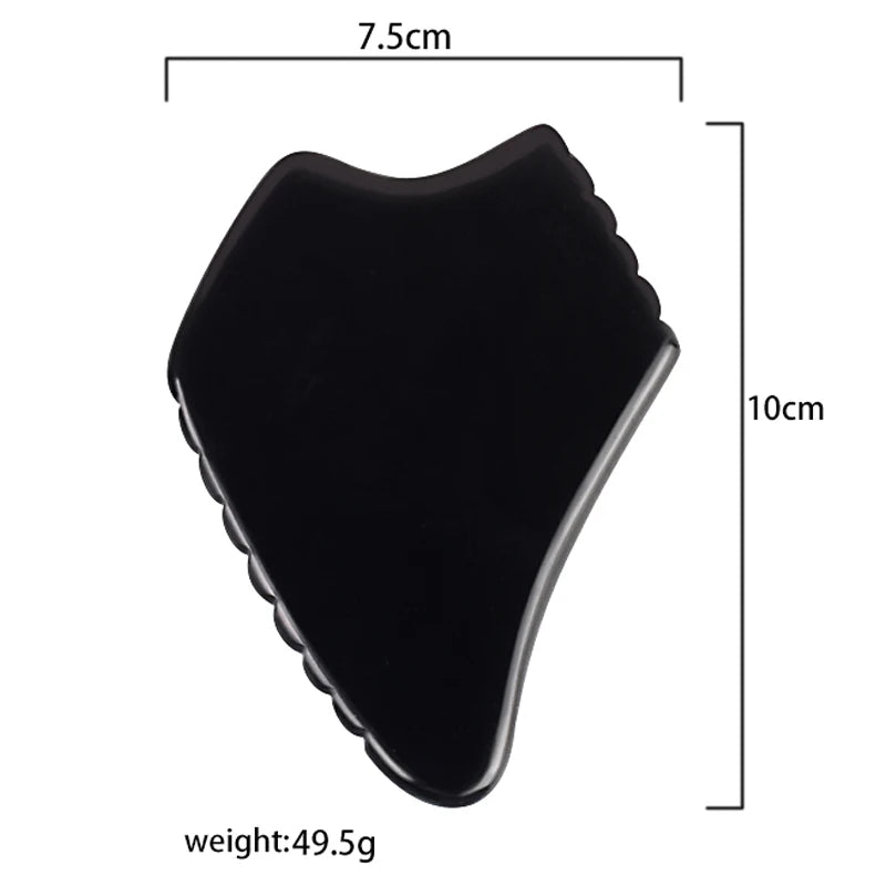 Wholesale Various Shape Black Obsidian Face Gua Sha Tool Sawtooth SPA Massager Acupuncture Facial Beauty Product For Health Care
