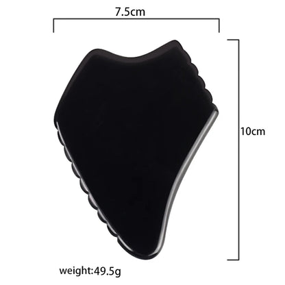 Wholesale Various Shape Black Obsidian Face Gua Sha Tool Sawtooth SPA Massager Acupuncture Facial Beauty Product For Health Care