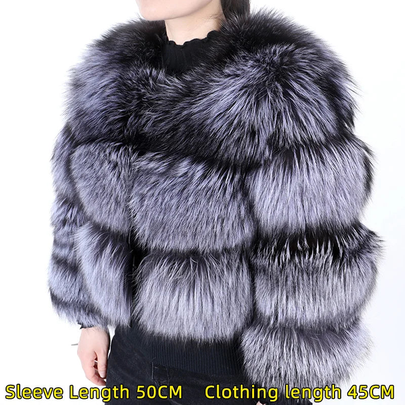 2026 Maomaokong Super Hot Winter Women Luxury Thick Real Raccoon Fur Coat Natural Fox Fur Jacket Plus Size Jackets Female Vest