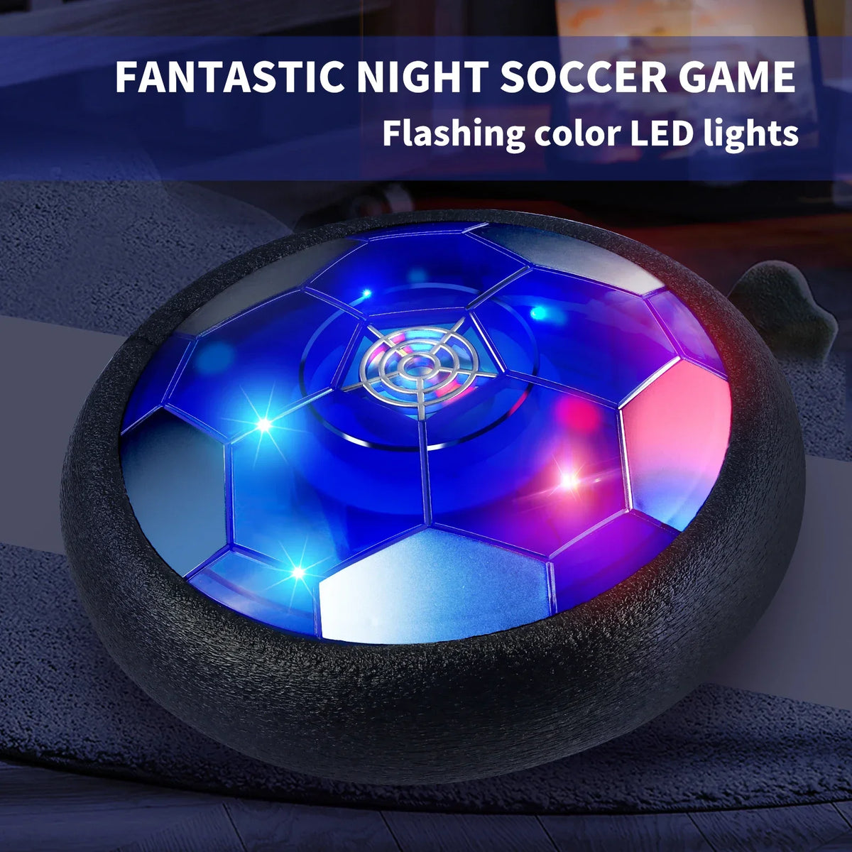 18cm Rechargeable Hover Soccer for Boys and Girls, Air Floating Soccer with LED Lights and Foam Bumpers