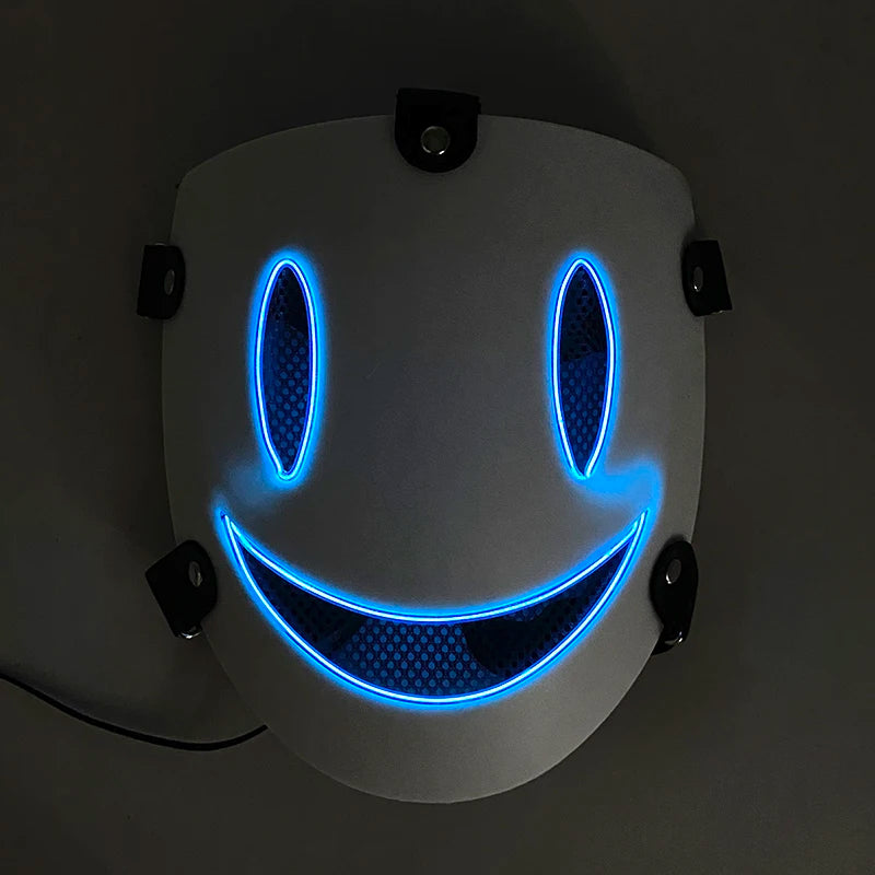 Anime High Rise Invasion Sniper LED Light up Mask Japanese Killer Japanese White Masks Carnival  Halloween Party Costume Props
