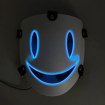 Anime High Rise Invasion Sniper LED Light up Mask Japanese Killer Japanese White Masks Carnival  Halloween Party Costume Props