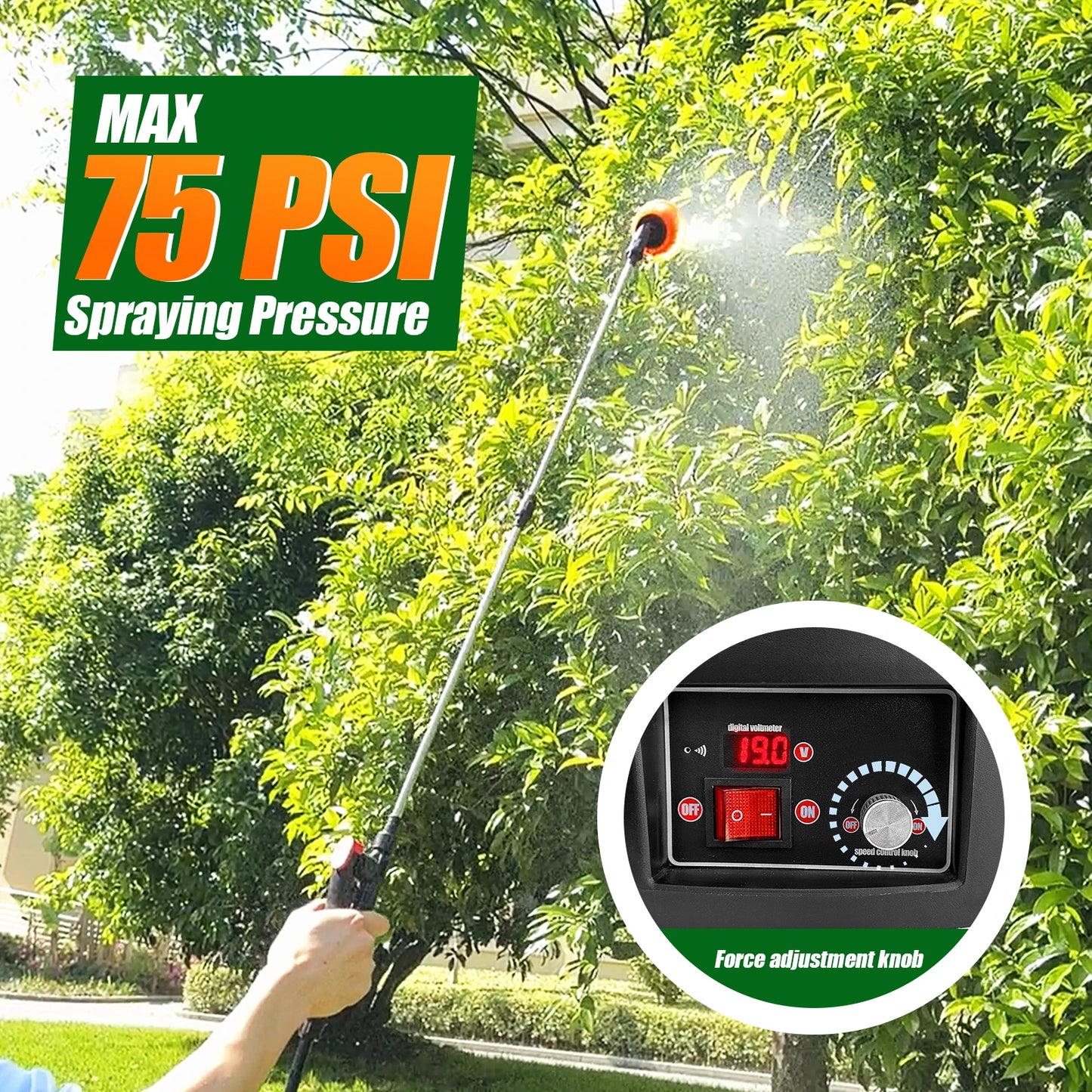16L Garden Electric Sprayer Agricultural Irrigation Sprayer,Backpac Electric Weed Sprayer,100 PSI, Telescopic Wand, 5 Nozzles