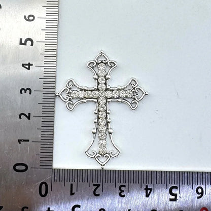 5/20PCS Alloy Accessories: Customized Full-Diamond Large Cross Rhombus Pendant DIY Handmade Keychain Bag Hanging Ornament