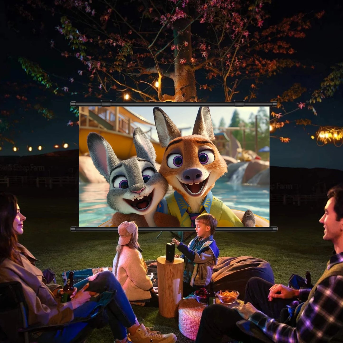 XIAOHUI Anti-light Thick HD Projector Screen 16:9 No-hole Wall-mounted Home Projection Screen 60/72/84/92/100/110/120/133inch