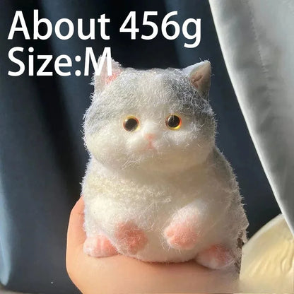 Cute Kawaii Cat Squishy Soft Silicone Stress Relief Squeeze Toy Anxiety Relief Desk Buddy Gift for Kids Adults Desk Decor Gift