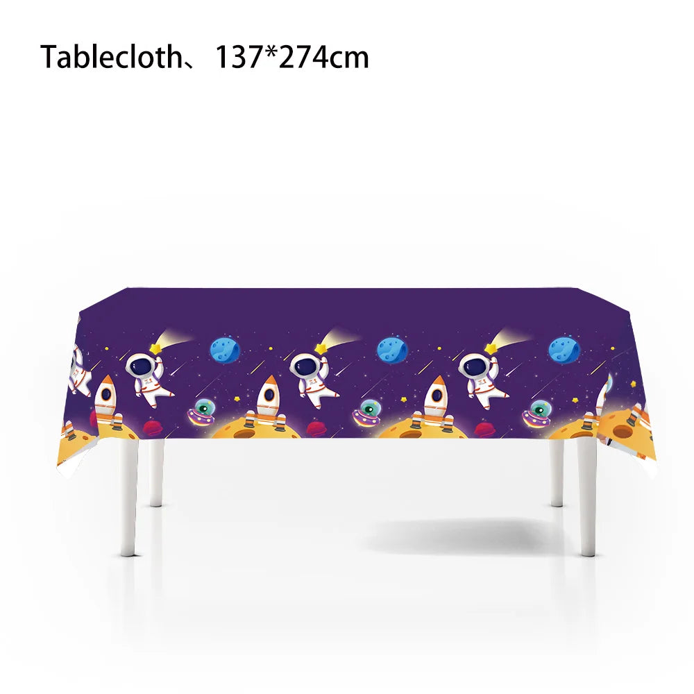Planet Astronaut Birthday Party Decoration Paper Cup Plate Napkin Balloon Tablecloth  For Kids Baby Shower Party Supplies Gifts
