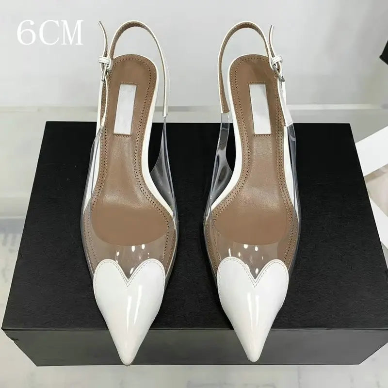 2026 New  High Heels Pvc Transparent Sandals Women'S Pointed-Toe Sexy Single Shoes