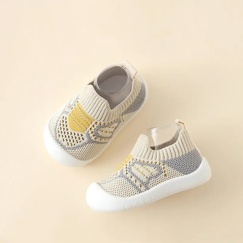 Baby Shoes Anti-Slip Breathable Infant Crib Floor Socks with Rubber