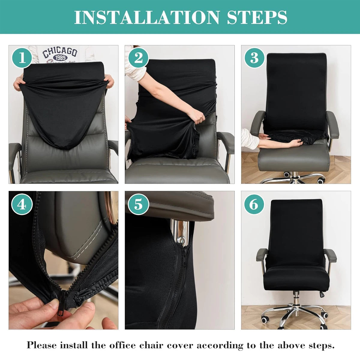 Stretch Spandex Office  Chair Covers Anti-dirty Computer Seat Chair Cover Removable Slipcovers