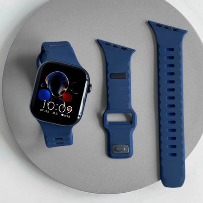 Silicone Sport Band for Apple Watch Ultra 3/2 49mm 42 44 38 40 41mm Two Tone Adjustable Strap for Iwatch S11 10 9 8 7 6 SE3 Belt
