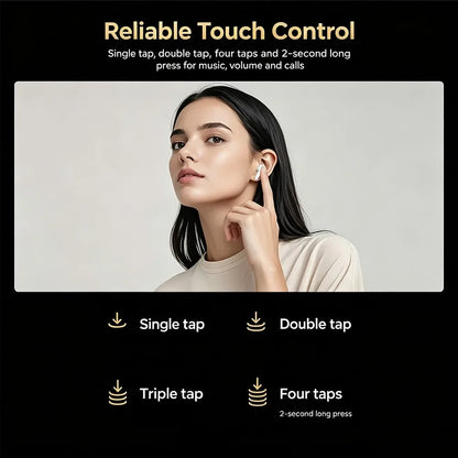 KEBIDUMEI Bluetooth 6.0 In-Ear Earphones 6-Mic -48dB Noise Cancelling ANC Headphones HiFi Stereo True Wireless Gaming Headsets