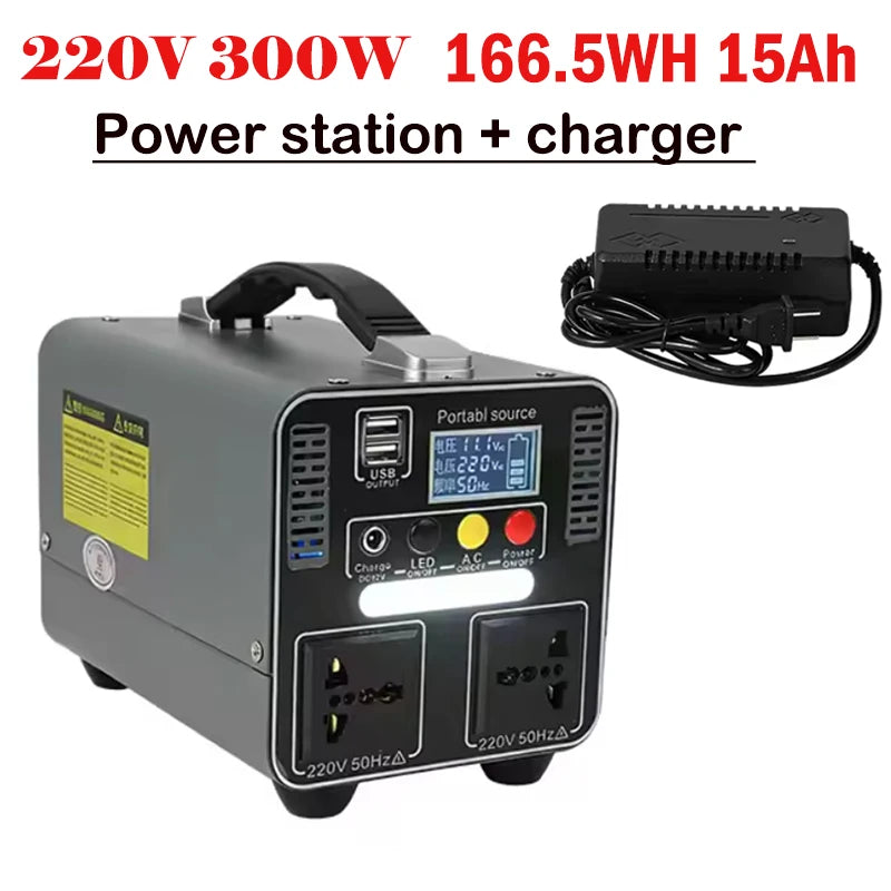 166.5wh/333wh Portable 220v Outdoor Power Bank with Large Capacity for Self-Driving, Camping, and Emergency Backup Power Storage