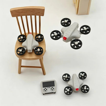 1set 1:12 Dollhouse Mini Drone UAV Aircraft Accessory Fake Model with Remote Control Scene Prop Miniature Home Decor Decoration