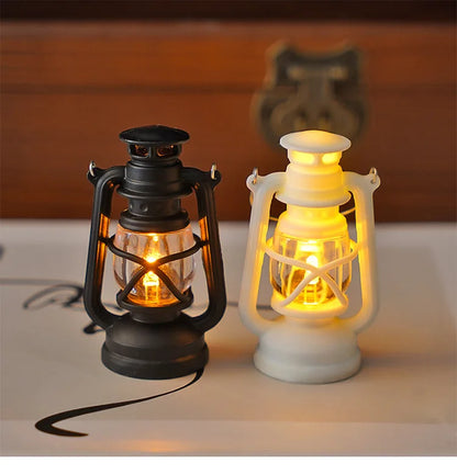 Dollhouse Mini Led Retro Glowing Pony Lantern Simulation Cande Light Night Light  Dolls Miniature oil light Lamp Home Decor Toy