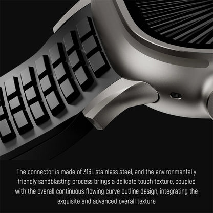 Sports Silicone Band for Apple Watch Ultra 2 49mm 46mm 45mm 44mm Luxury Metal Bracelet for iWatch Series 10 9 8 7 6 5 4 Se Strap