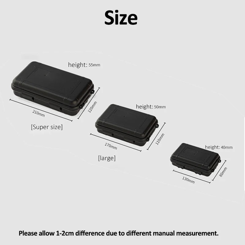 S/L/XL Size Outdoor Plastic Waterproof Sealed Survival Box Container Camping Outdoor Travel Storage Box Fishing Tackle Bag