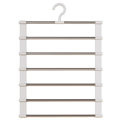 Multi-Layer Pants Hanger Space Saving Closet Organizer Foldable Trousers Clothes Rack Wardrobe Storage with Non Slip Clips