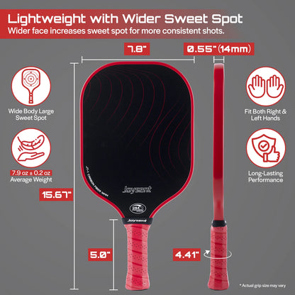 Joysent Pickleball Paddle USAPA T300 Carbon Fiber Pickleball Racket PP Honeycomb 14mm Pickle Ball Paddle For Beginner Men Women