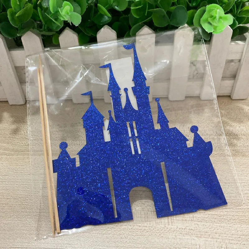 Castle Cake Topper Flag Rainbow Anniversary Cupcake Toppers For Wedding Happy Birthday Party Baking Decoration Happy New Year