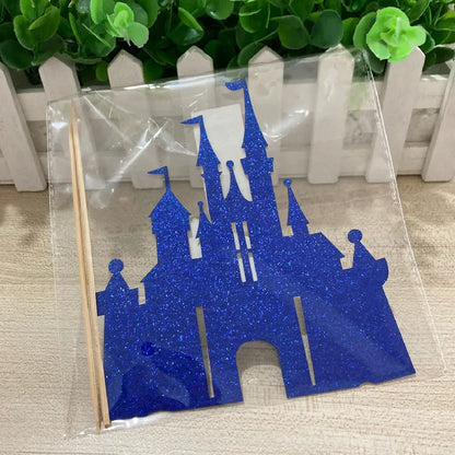 Castle Cake Topper Flag Rainbow Anniversary Cupcake Toppers For Wedding Happy Birthday Party Baking Decoration Happy New Year