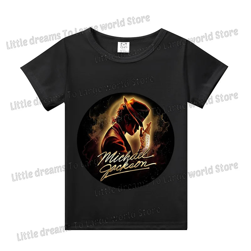 Michael Jackson T-shirt Children Clothing Singer Printed Cotton Tops Boy Girl MJ Summer Tee Shirts Casual Clothes Birthday Gift