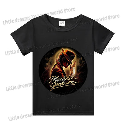 Michael Jackson T-shirt Children Clothing Singer Printed Cotton Tops Boy Girl MJ Summer Tee Shirts Casual Clothes Birthday Gift