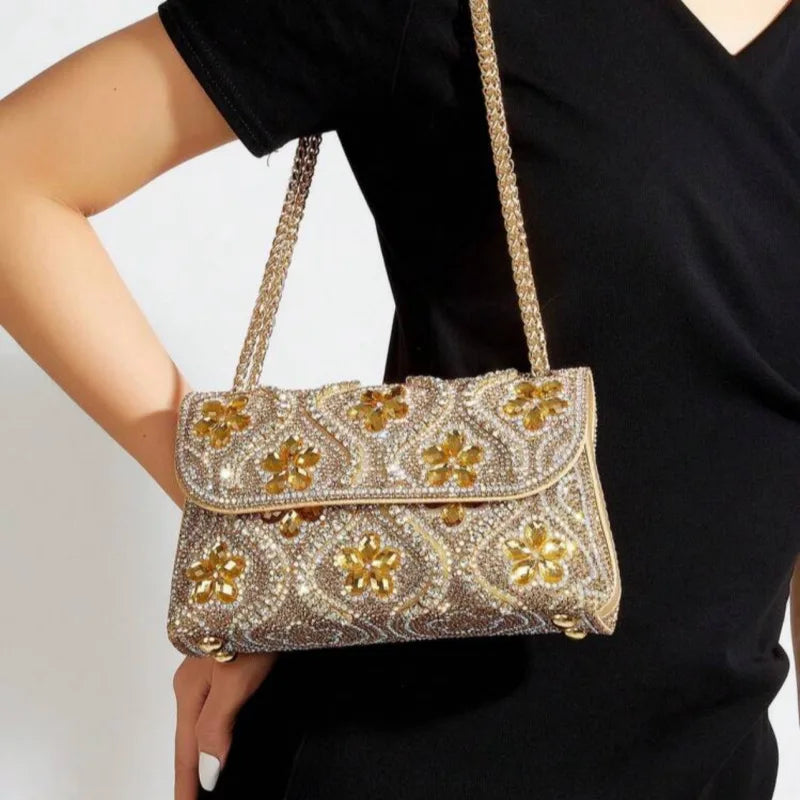 New fashion Rhinestone Handmade Shoulder Bag High Quality Shoulder Crossbody Evening Bag