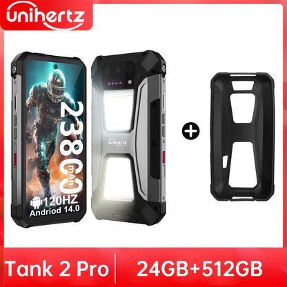 Unihertz tank 2 Pro 8849 rugged phone with projector, 100MP camera, 24GB 512GB, Android 14, 100MP, NFC, Helio G99, 23800mAh , 4G