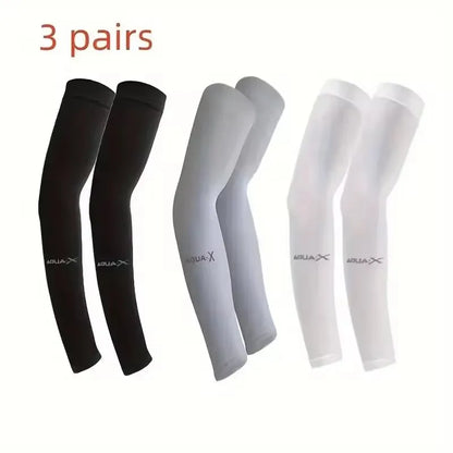3Pairs Breathable Sun Protection Sleeves UV Protective Gear for Outdoor Adventures Sports And Driving