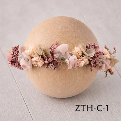 Floral Newborn Headbands for Photography Props Handmade Infant Girl Flower Wreath Baby Headband Newborn Photoshoot, Accessories