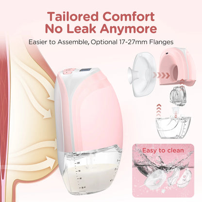 2pcs Electric Breast Pump, 3 Modes & 12 Levels Quiet Rechargeable, Portable, Automatic Milk Extractor for Breastfeeding