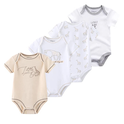 4pieces Newborn Baby Boy Clothes Cartoon Cotton Romper Summer Short