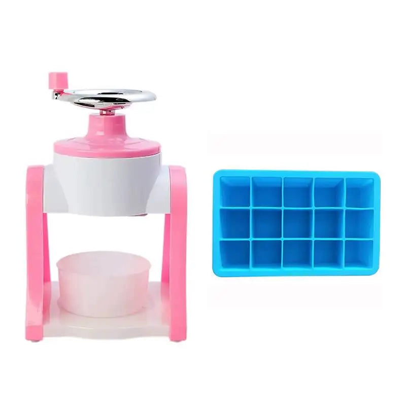 Ice Shaver Snow Cone Hand Crank Ice Crusher Portable Ice Machine with Shaved Ice Bowl Cone Maker for Home Office Outdoor Camping