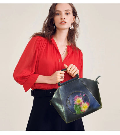 2022 Thick Cow Leather Luxury Designer Shopper Women Tote Purse Handbag Ladies Over The Shoulder Satchel Bag For Female 6639