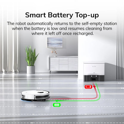 ILIFE A30 PRO 5000Pa Suction, Robot Vacuum and Mop Combo, Self Emptying, 60 Day Capacity, App/Remote, 180 Minute Running Time