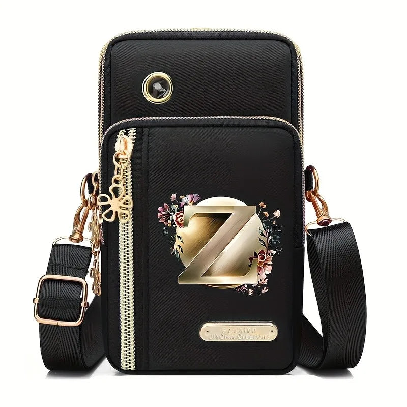 Huaben Letter Z Printed Fashion Casual Messenger Bag Change New Nylon Cloth New Mobile Phone Bag Women's Bag
