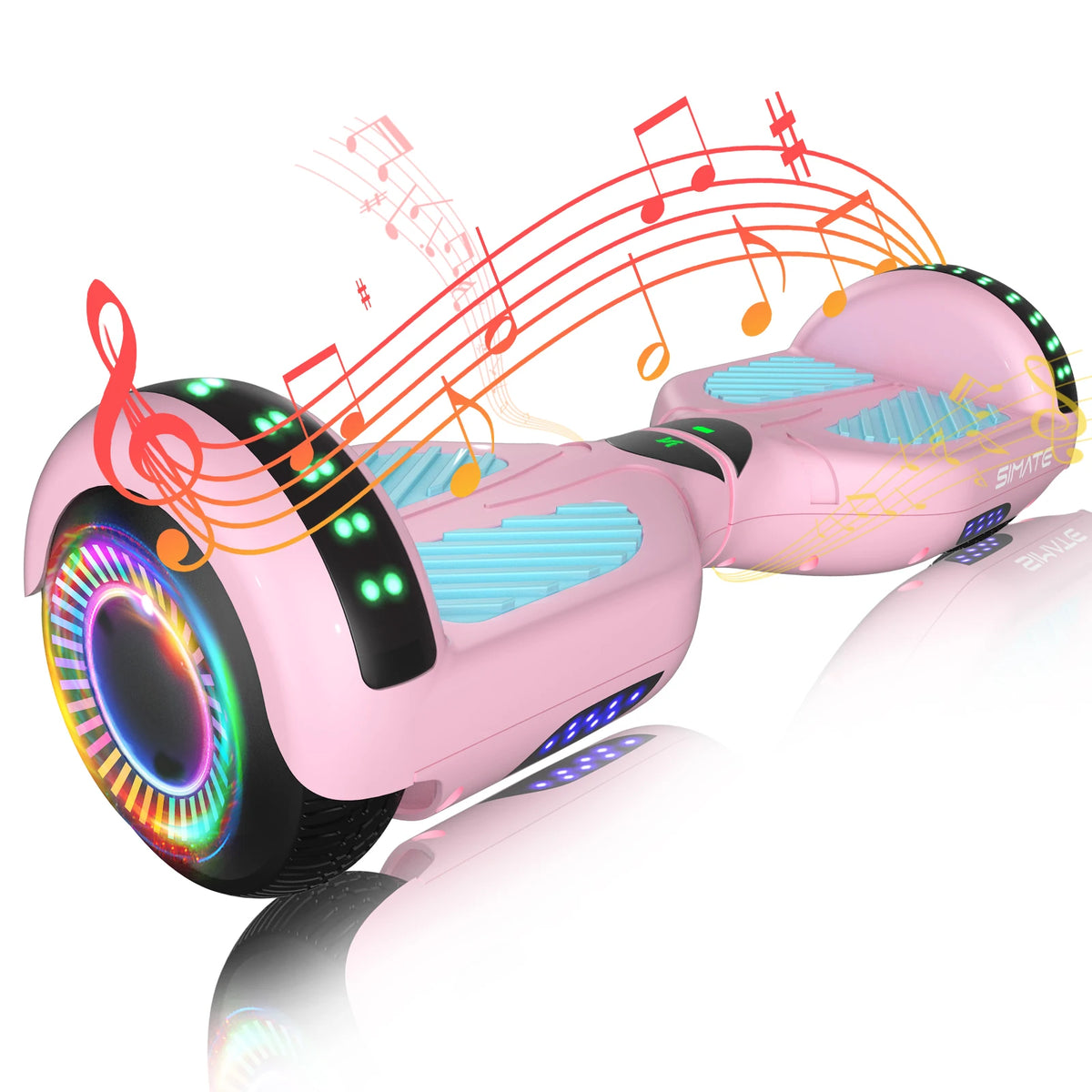 SIMATE P6 Hoverboard, 6.5" Self Balancing Scooter, All Terrain Hover Boards with Bluetooth, APP Control and LED Lights for Kids Adults