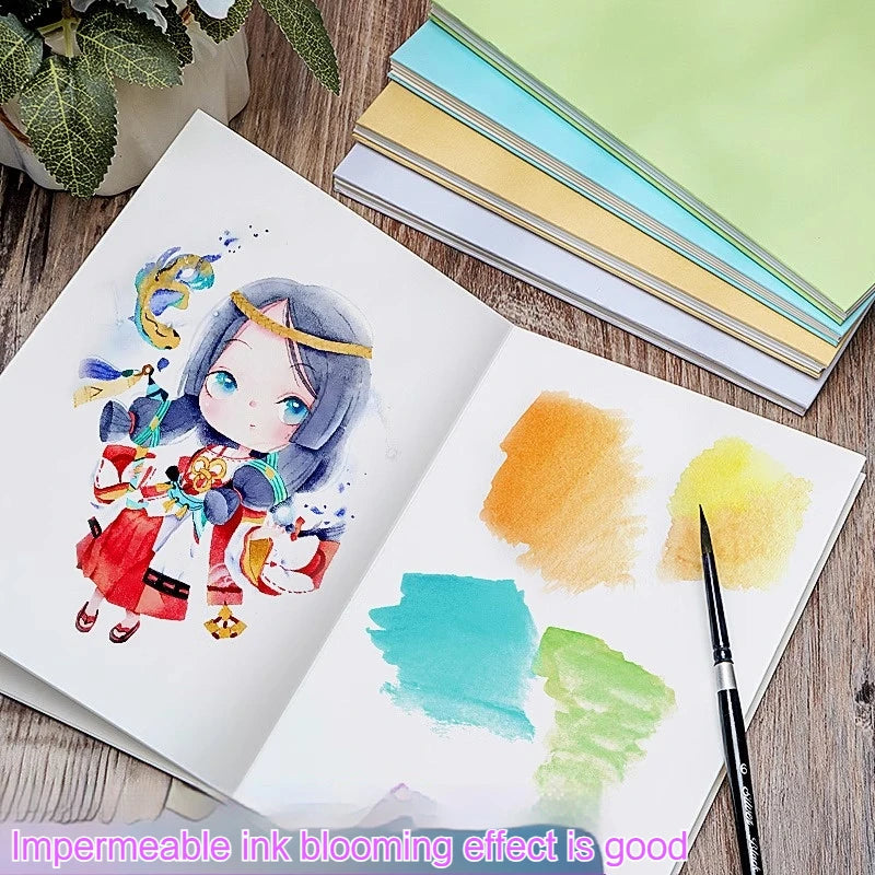 300GSM Thickened Paper Organ Book Sketchbook for Sketching Illustration Handbook Painting Watercolor Journal Drawing Notebook