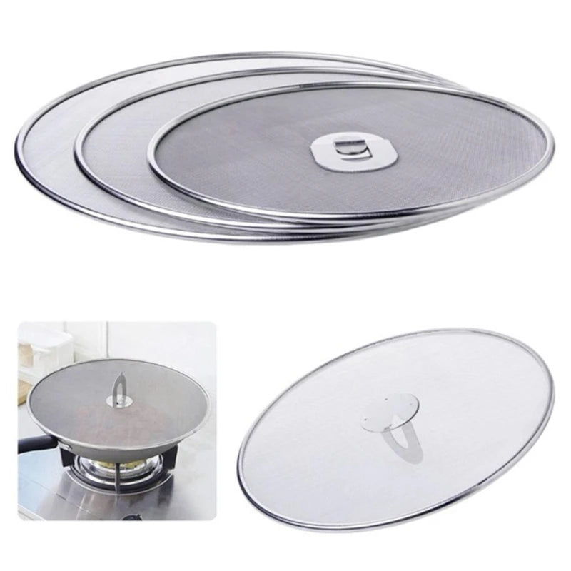 1Pc Kitchen Oil Proofing Lid Filter Foldable Handle Frying Pan Cover Splatter Screen Spill Proof Kitchen Cooking Tools