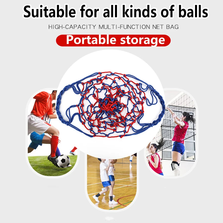 4/1Pc+Gift Basketball/Football Net Bag Thick Woven Net Basketball Storage Durable Nylon Training Net Bag for all kinds of balls