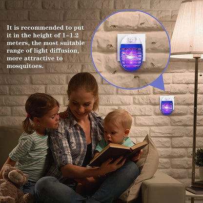 2Pcs LED Socket Mosquito Killer Lamp US/EU Plug Electric Mosquito Fly Bug Insect Trap Killer Night Lamp