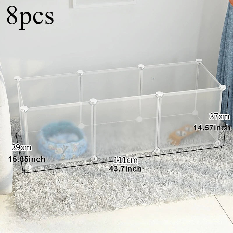 Foldable Dog Cage Yard Fence,Small Pet Playpen DIY Freely Combined with Assembled, for Dog Cat Kitten Rabbit Guinea Pig Bunny