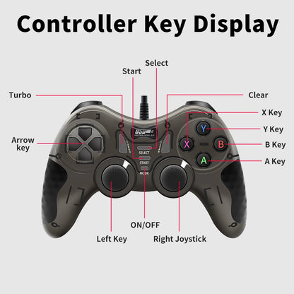 Gamepad BLACK White Wired Handle for Gaming TV / Computer PC  Joystick PS3 Controller with Vibration Effect
