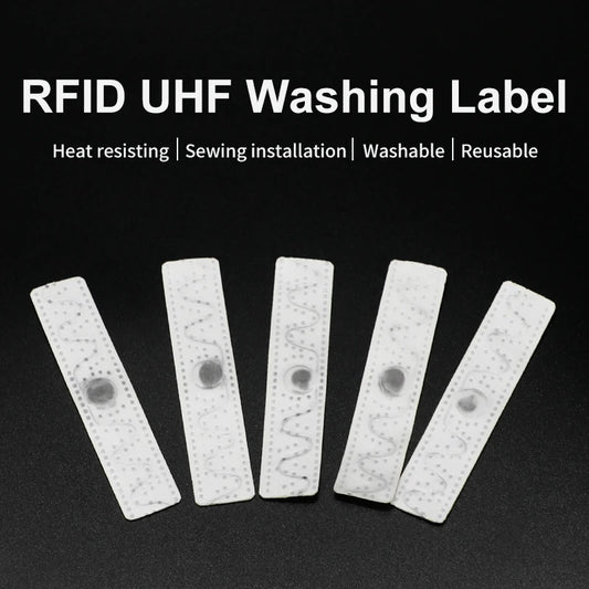100pcs UHF RFID Tag UHF Sew Soft Textile Non-Woven Label Laundry Tag