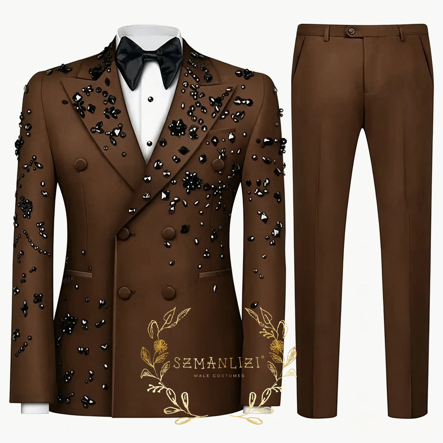Fashion Burgundy Boy Suit Crystals Wedding Tuxedo Double Breasted Formal Child 2 Pieces Blazer Pants costume enfant garçon